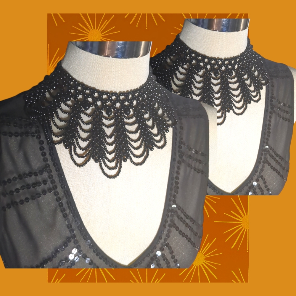 - *New* Vintage Multilayer Long Black Faux Pearl Necklace
